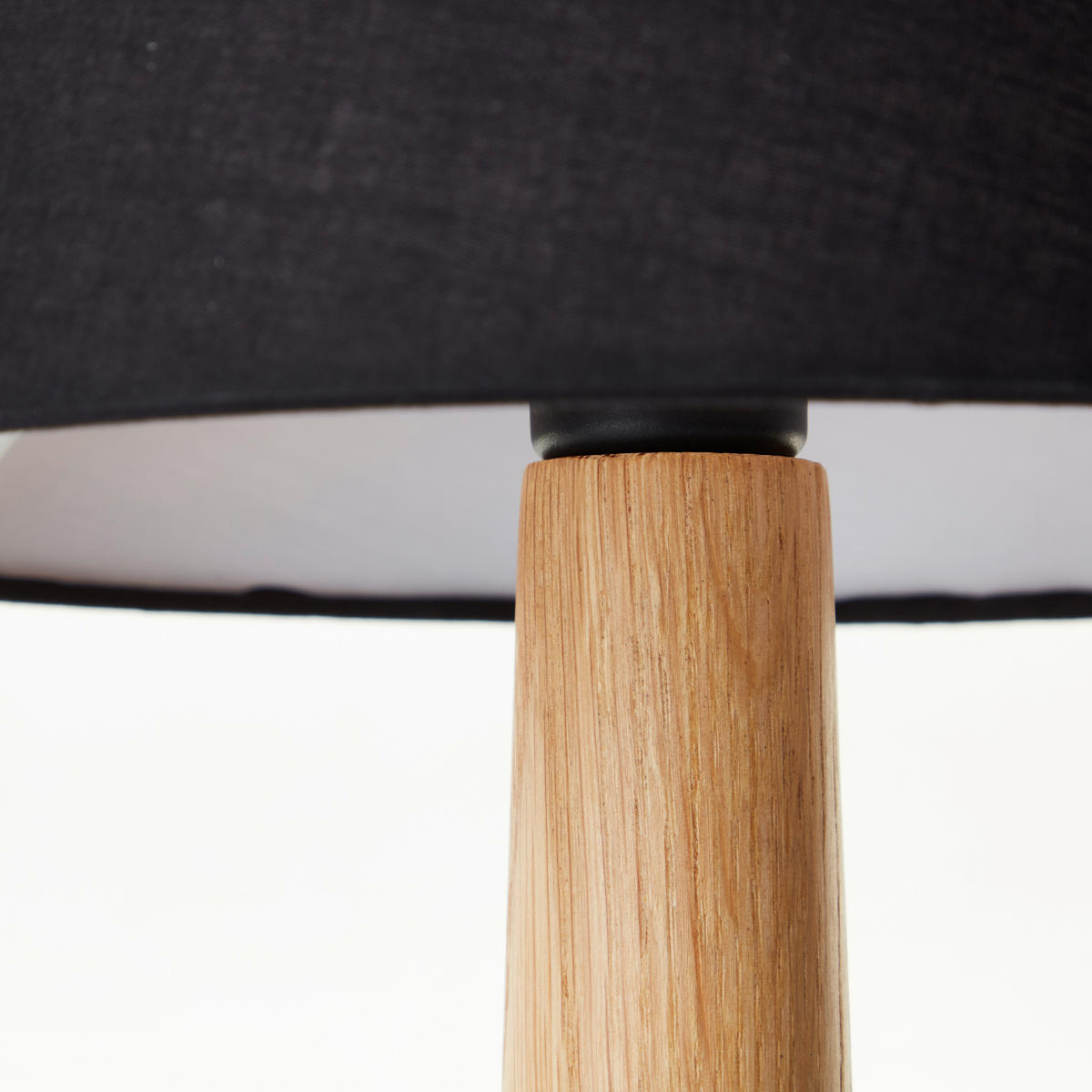 TISCHLEUCHTE Timber 25/55 cm  - Eiche Bianco/Schwarz, Natur, Holz/Textil (25/55cm)