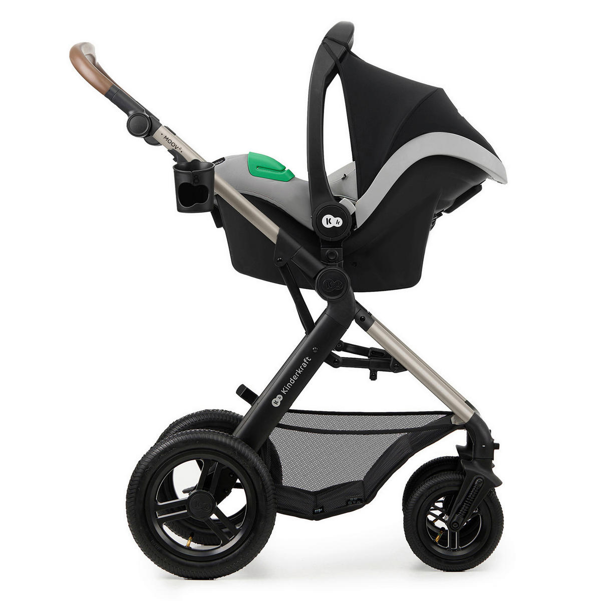 KINDERWAGENSET Moov 2 Air 3in1  - Greige/Goldfarben, Basics, Textil/Metall (60/86,5/106cm) - Kinderkraft