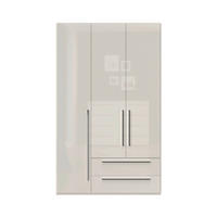 ORMAR SA KLASIČNIM VRATIMA bela, bež  137/224/56 cm  - bela visoki sjaj/bela, Dizajnerski, pločasti materijal/plastika (137/224/56cm)