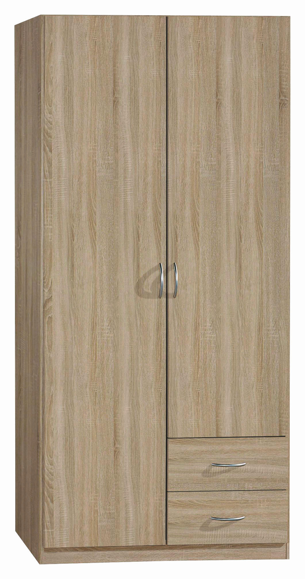 DREHTÜRENSCHRANK 91/197/54 cm 2-türig  - Silberfarben/Sonoma Eiche, Design, Holzwerkstoff/Kunststoff (91/197/54cm) - Boxxx