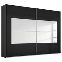 SCHWEBETÜRENSCHRANK 271/223/68 cm,  in Graphitfarben, 2 Tür(en)  - Chromfarben/Graphitfarben, Design, Glas/Holzwerkstoff (271/223/68cm) - Xora