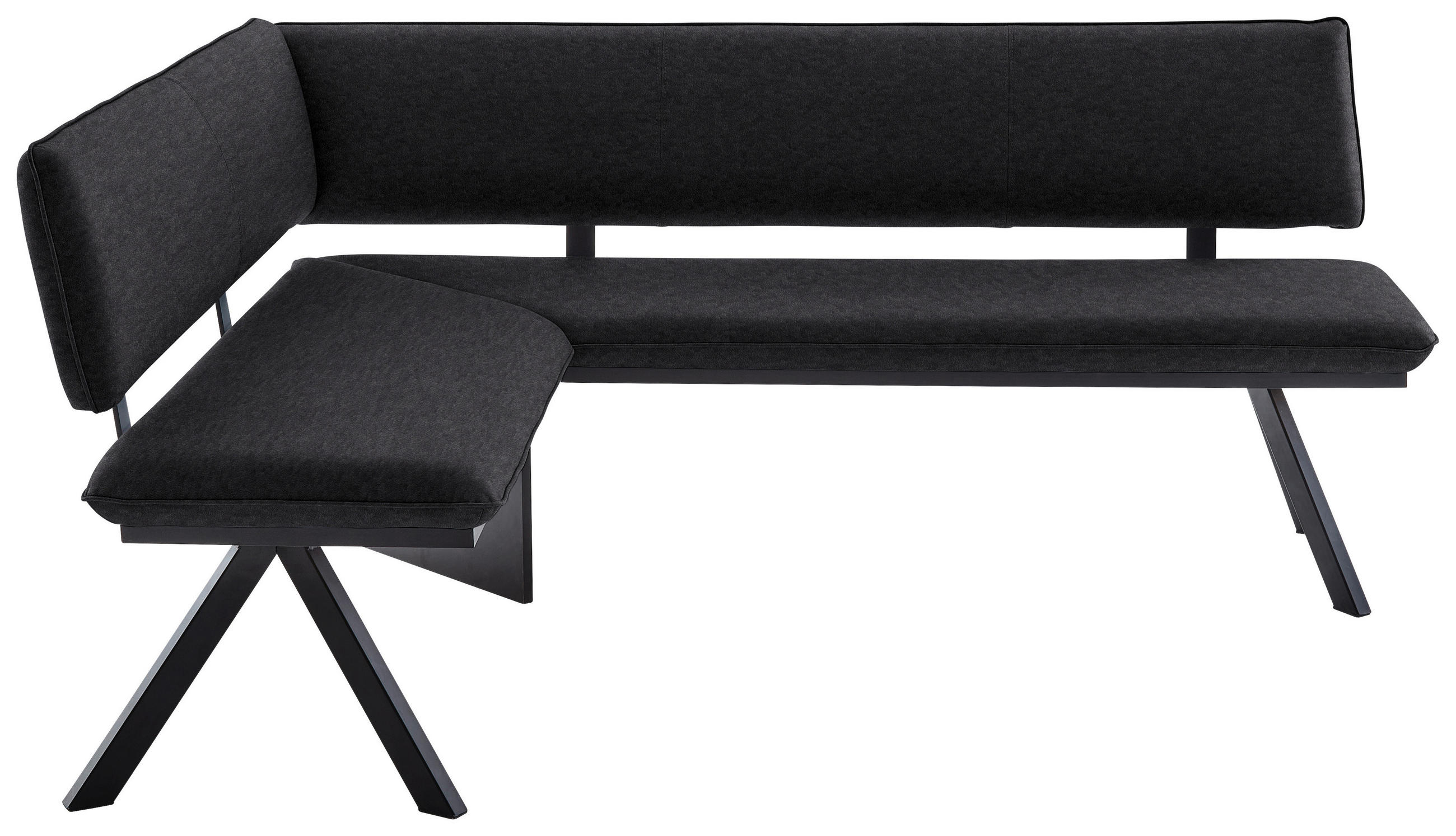 ECKBANK 150/190 cm  in Schwarz  - Schwarz, MODERN, Textil/Metall (150/190cm) - Cantus