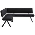 ECKBANK 140/180 cm  in Schwarz  - Schwarz, MODERN, Textil/Metall (140/180cm) - Cantus