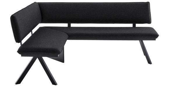 ECKBANK 150/190 cm in Schwarz - Schwarz, MODERN, Textil/Metall (150/190cm) - Cantus