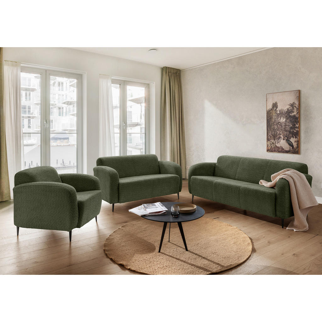 Thumbnail - Livetastic 2-Sitzer-Sofa Marone, Dunkelgrün, Textil, Uni, 140x76x90 cm, Made in EU, Typenauswahl, Stoffauswahl, Rücken e...