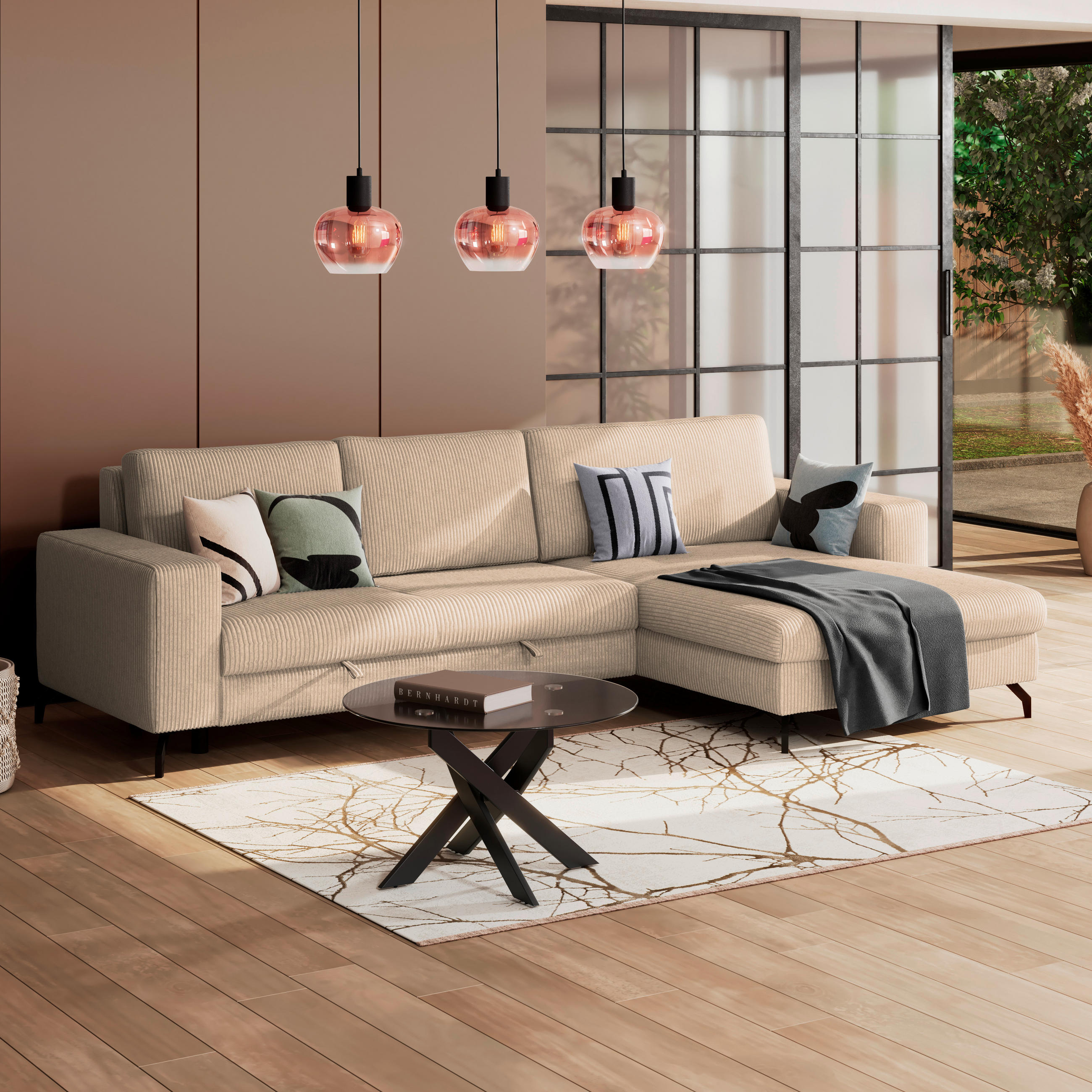 ECKSOFA Creme  - Creme, Trend, Textil (290/178cm) - P & B