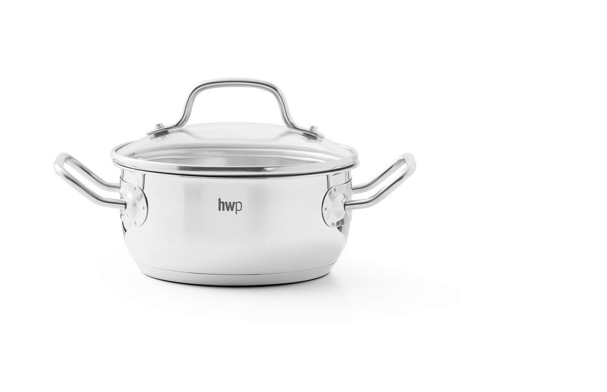 KOCHTOPFSET Palma 5-teilig  - Klar/Edelstahlfarben, Basics, Glas/Metall - Homeware Profession.