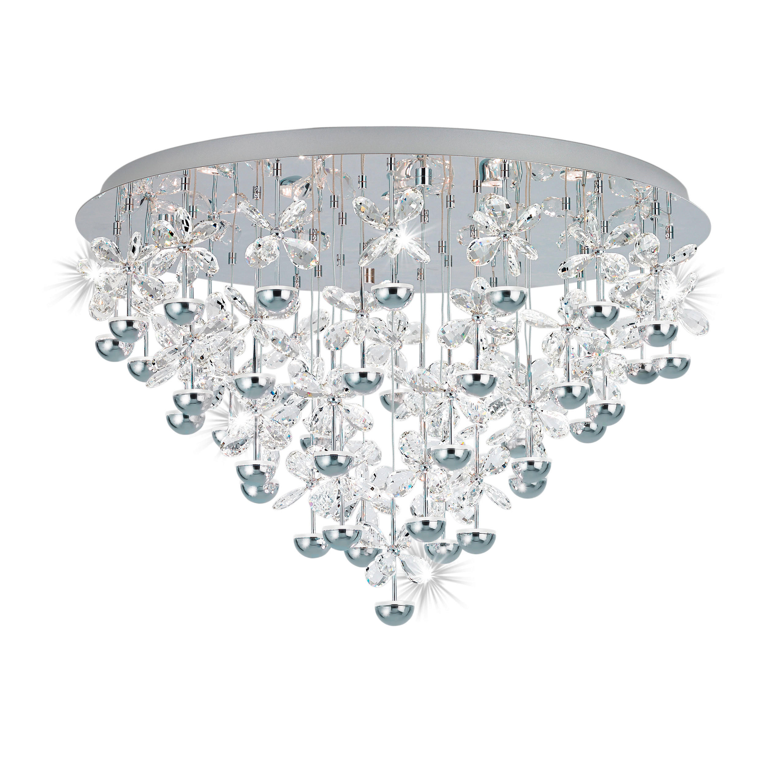 LED-TAKLAMPA 1,8 W 78/52,5 cm  - kromfärg, Klassisk, metall/glas (78/52,5cm) - Eglo