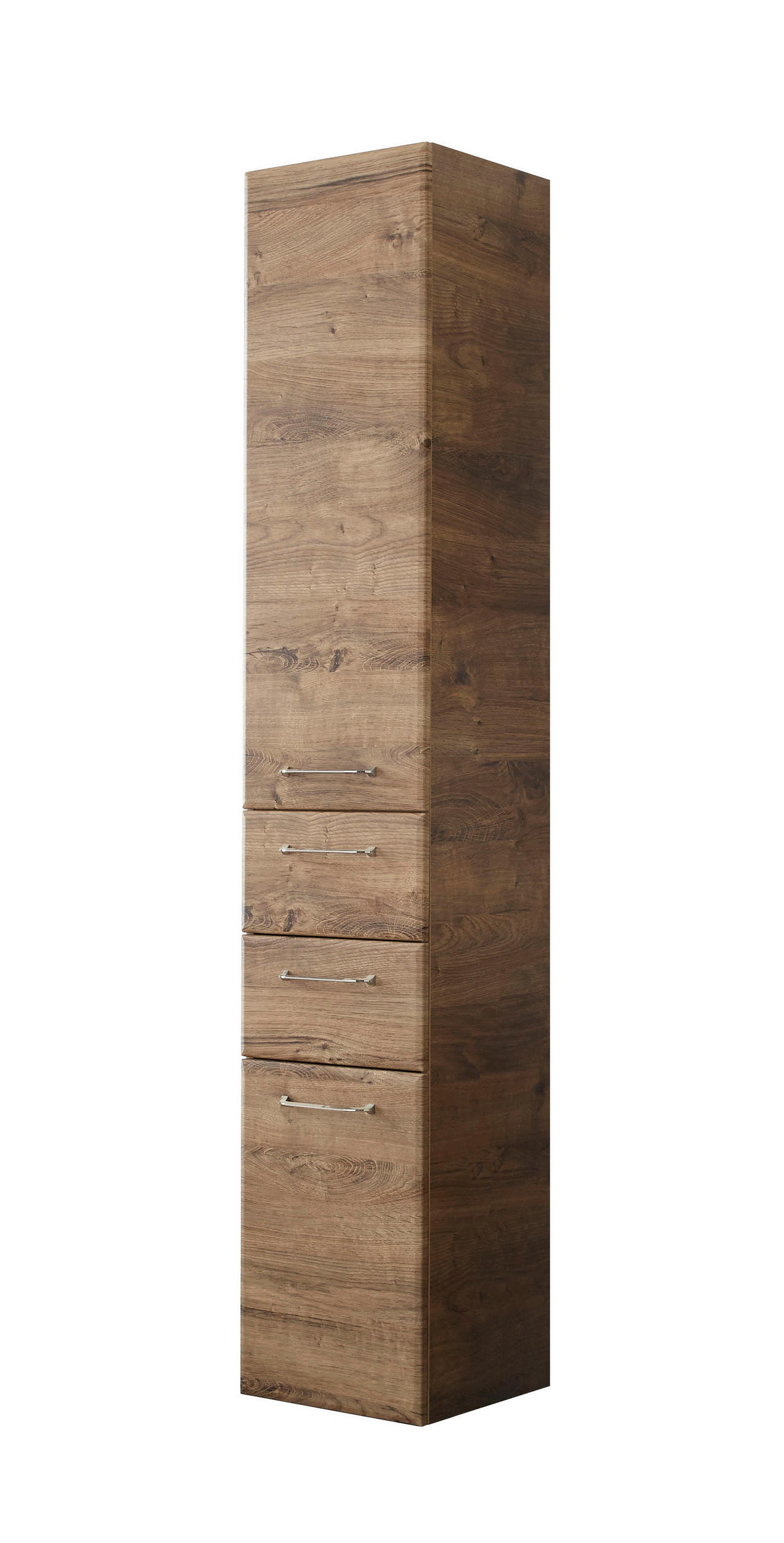 MAGASSZEKRÉNY 35/185,5/33 cm  - krómszínű/tölgyfa színű, Basics, faalapú anyag/üveg (35/185,5/33cm) - Xora