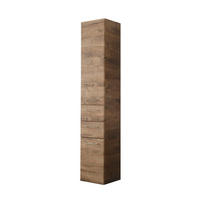MAGASSZEKRÉNY 35/185,5/33 cm  - krómszínű/tölgyfa színű, Basics, faalapú anyag/üveg (35/185,5/33cm) - Xora