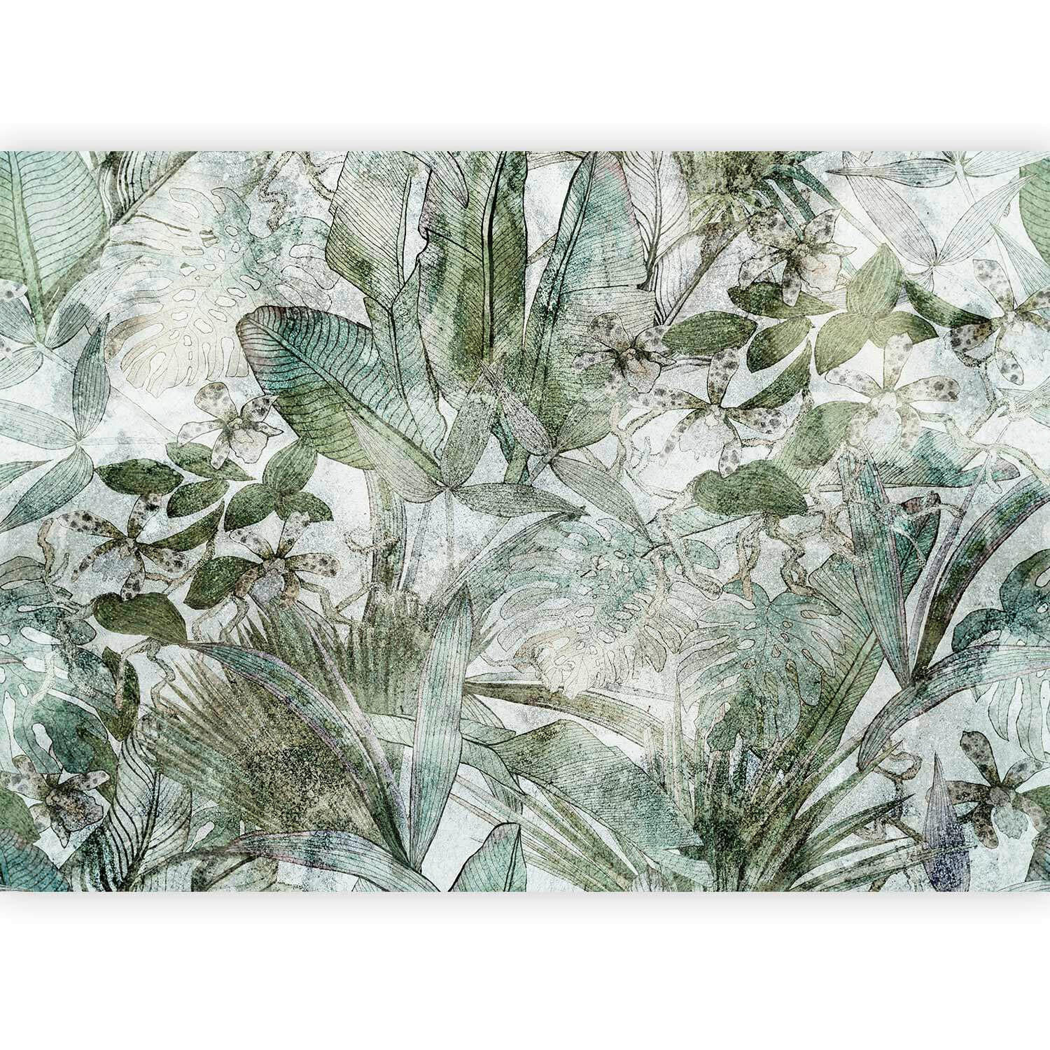 FOTOTAPETE  - Grauweiß/Grün, LIFESTYLE, Textil (400/280cm) - artgeist