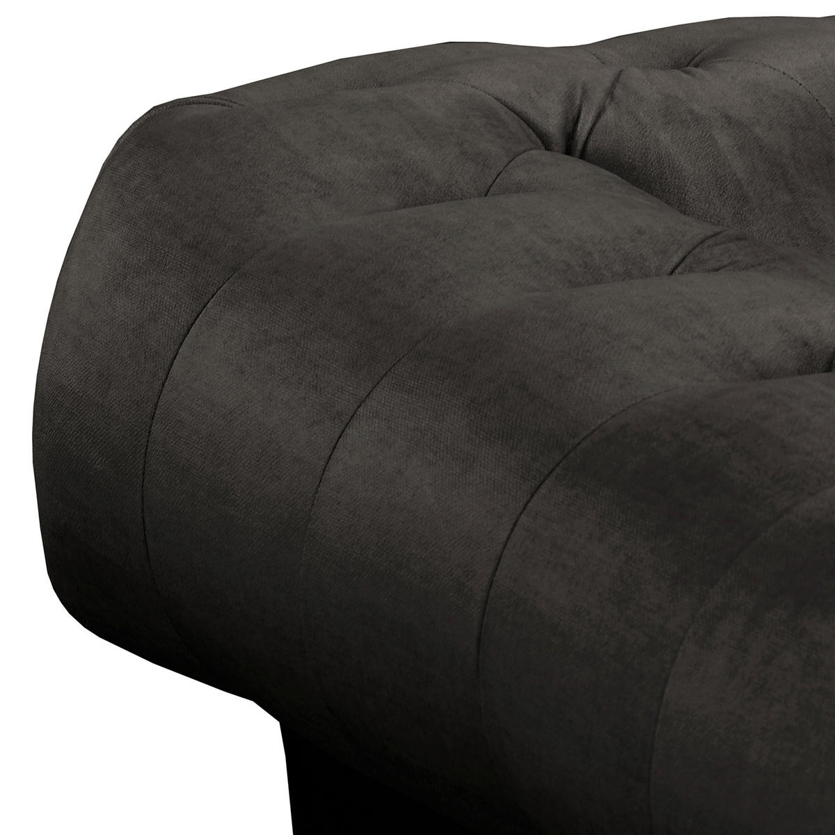 ECKSOFA Laura in Mikrofaser Anthrazit  284/182 cm  - Anthrazit/Braun, Design, Holz/Textil (284/182cm) - P & B