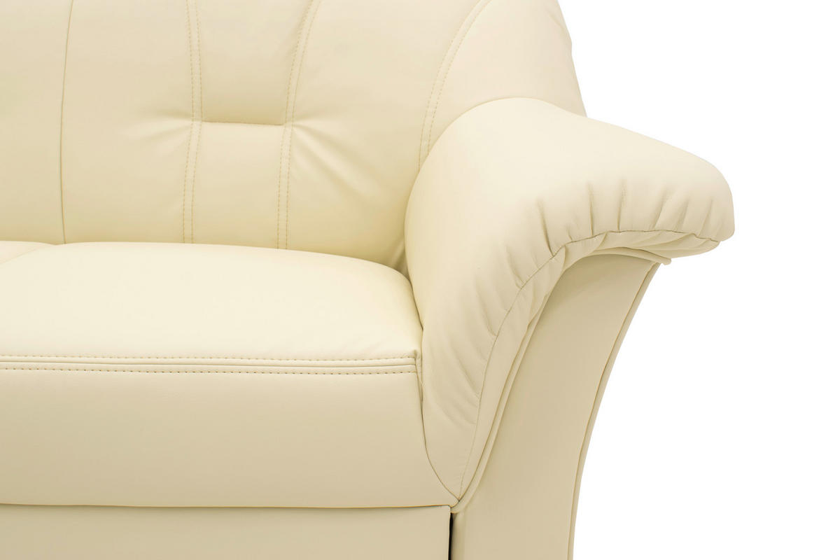 ECKSOFA Beige Lederlook  - Beige/Schwarz, KONVENTIONELL, Kunststoff/Textil (180/243cm) - MID.YOU