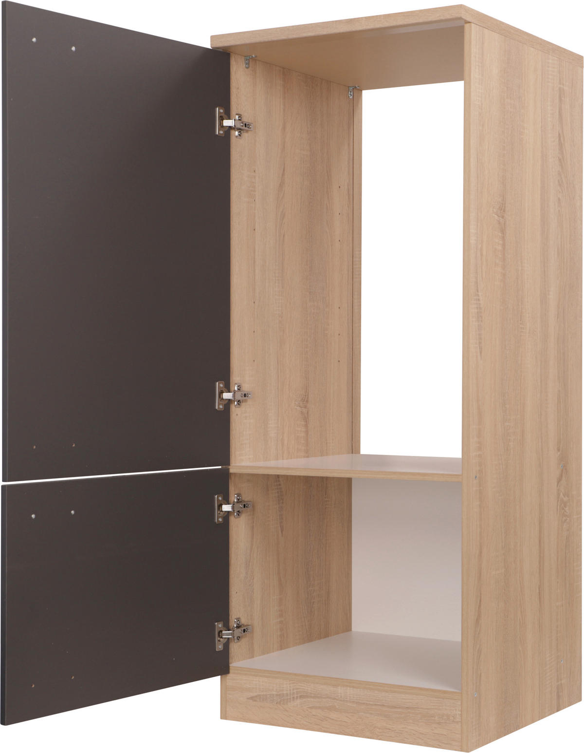 GERÄTEUMBAUSCHRANK 60/144,8/60 cm  in Grau, Eichefarben  - Eichefarben/Silberfarben, Basics, Holzwerkstoff/Metall (60/144,8/60cm) - Respekta