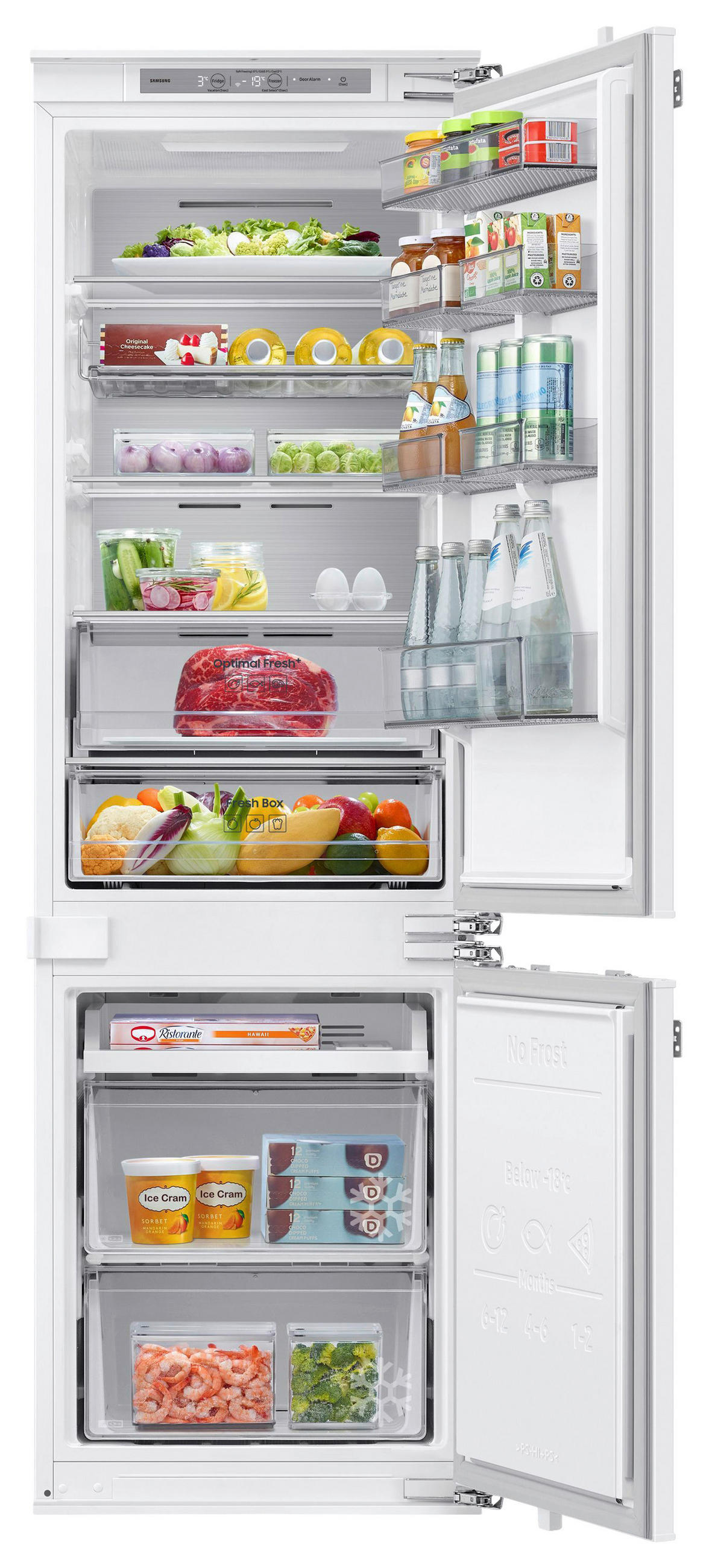 KÜHL-GEFRIER-KOMBINATION 54,0/177,5/55,0 cm BRB80F26ADF0EF  - Weiß, Basics, Glas/Kunststoff (54,0/177,5/55,0cm) - Samsung