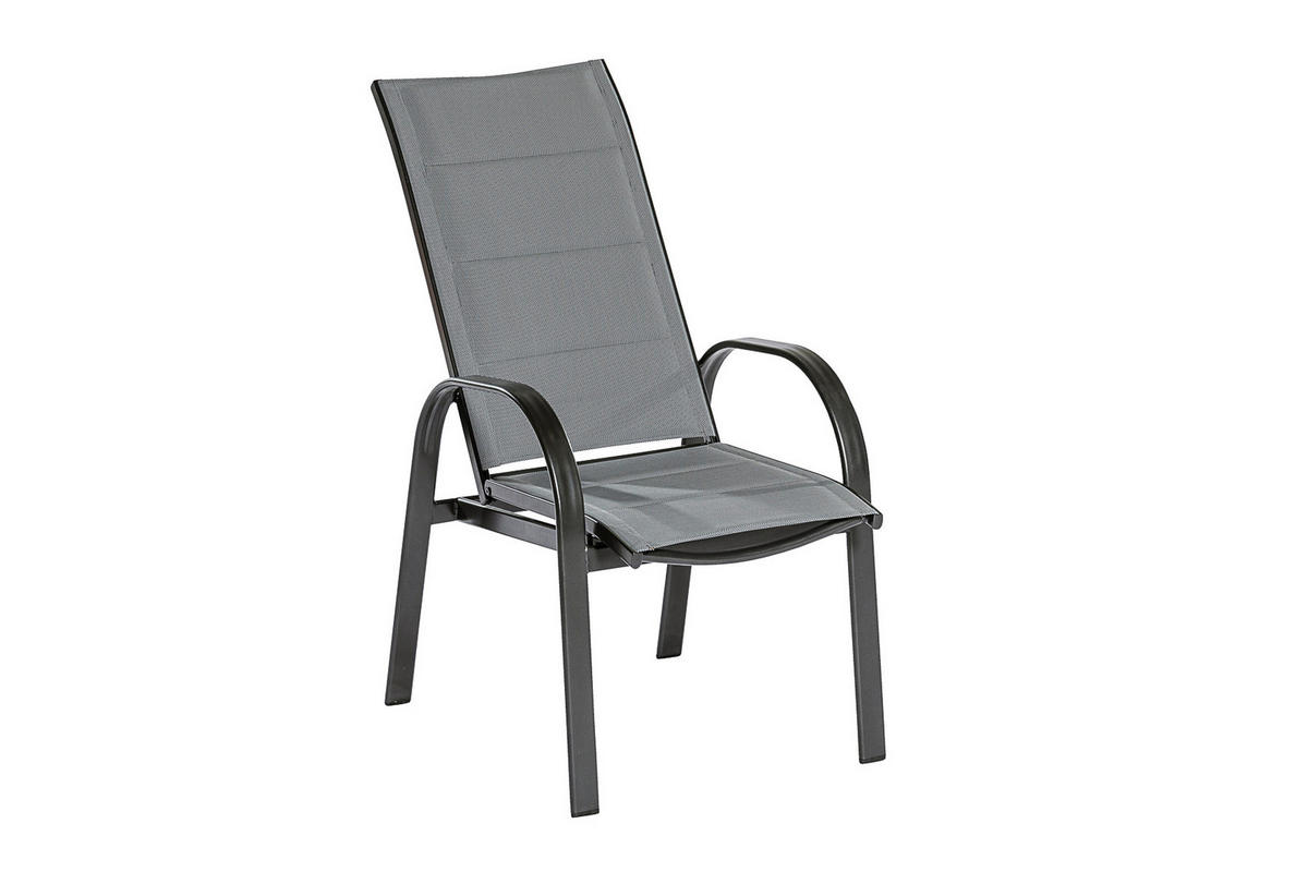 GARTENSET Aluminium  - Graphitfarben/Grau, MODERN, Glas/Textil - Gardenson