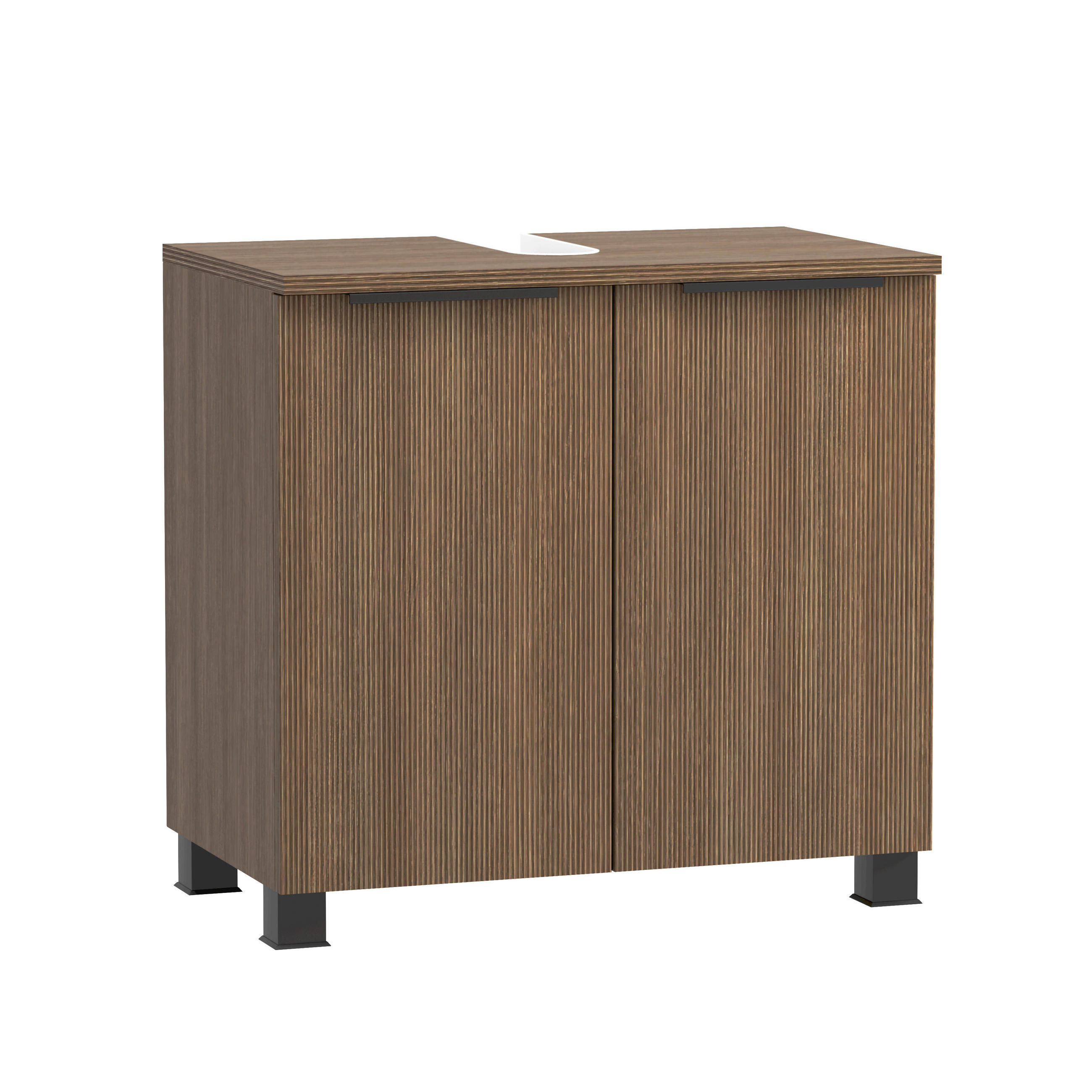 WASCHBECKENUNTERSCHRANK 60/54/35 cm  - Dunkelbraun/Schwarz, Natur, Holzwerkstoff/Kunststoff (60/54/35cm) - Held