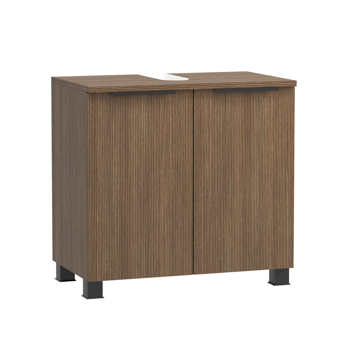 WASCHBECKENUNTERSCHRANK 60/54/35 cm  - Dunkelbraun/Schwarz, Natur, Holzwerkstoff/Kunststoff (60/54/35cm) - Held