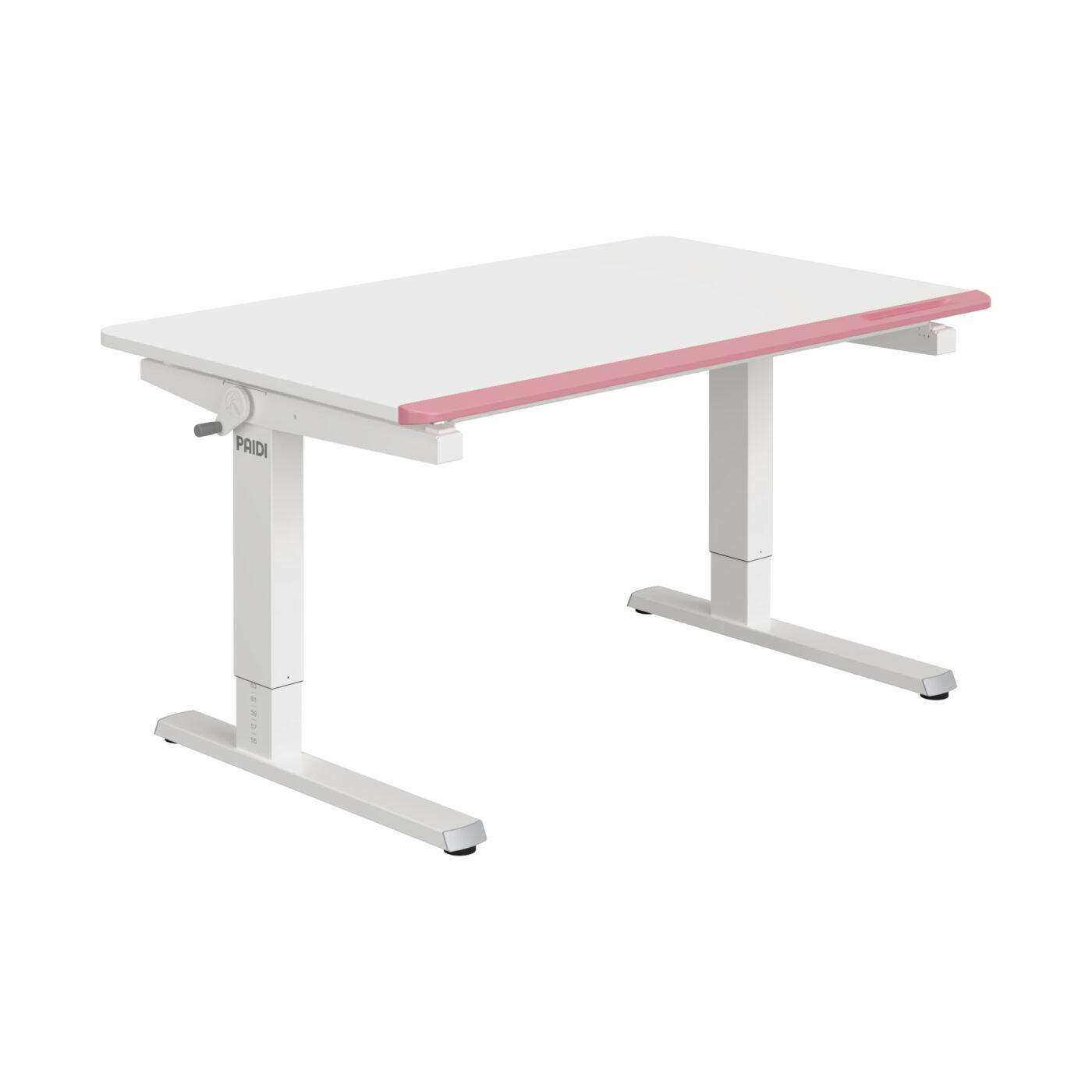 IFJÚSÁGI ÍRÓASZTAL 120/53-79/75 cm  - rózsaszín/fehér, Basics, faalapú anyag/fém (120/53-79/75cm) - Paidi