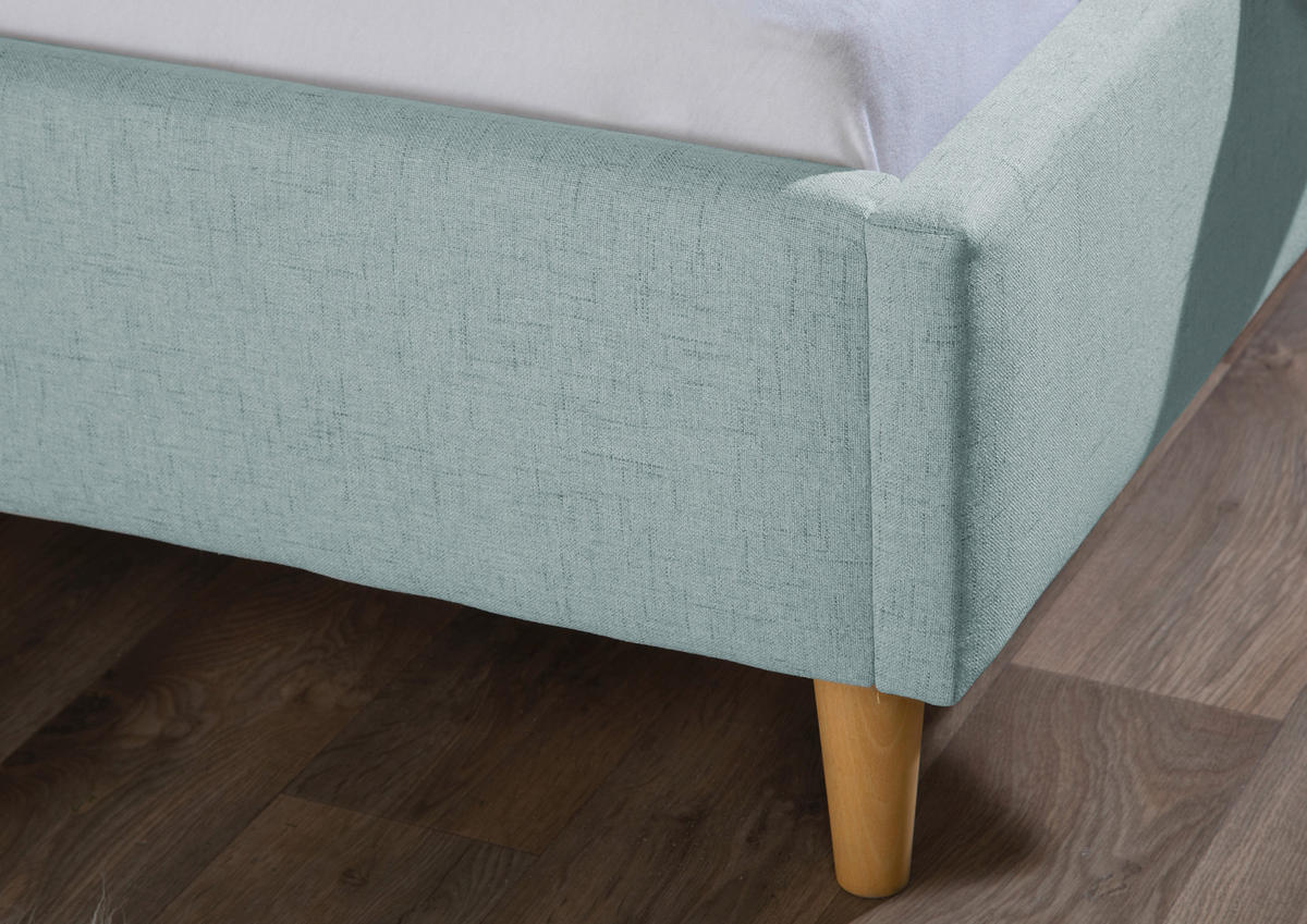 POLSTERBETT 140/200 cm,  in Petrol,  - Petrol/Naturfarben, MODERN, Holz/Textil (140/200cm) - Livetastic