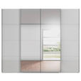 SCHWEBETÜRENSCHRANK 271/235/68 cm 4-türig Grau, Weiß  - Chromfarben/Weiß, Design, Glas/Holzwerkstoff (271/235/68cm) - Novel