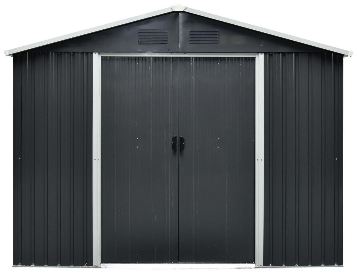 GERÄTEHAUS 301/214/238 cm  - Anthrazit/Weiß, Basics, Metall (301/214/238cm)