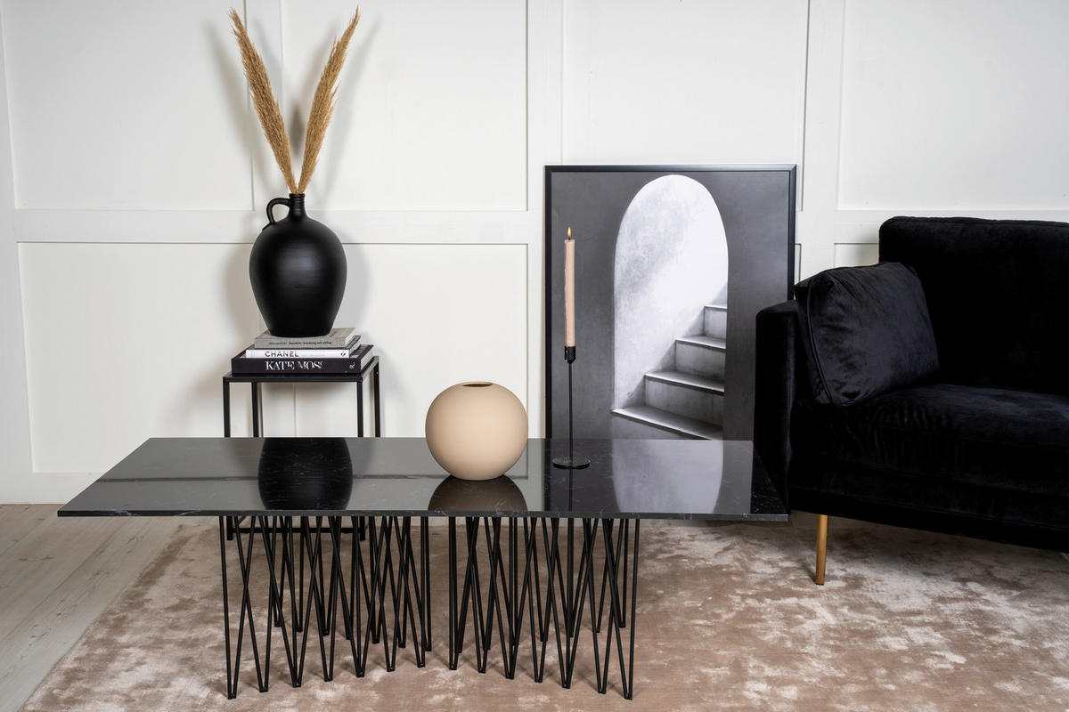 COUCHTISCH in Metall 140/60/43 cm  - Schwarz, Design, Metall (140/60/43cm) - Livetastic