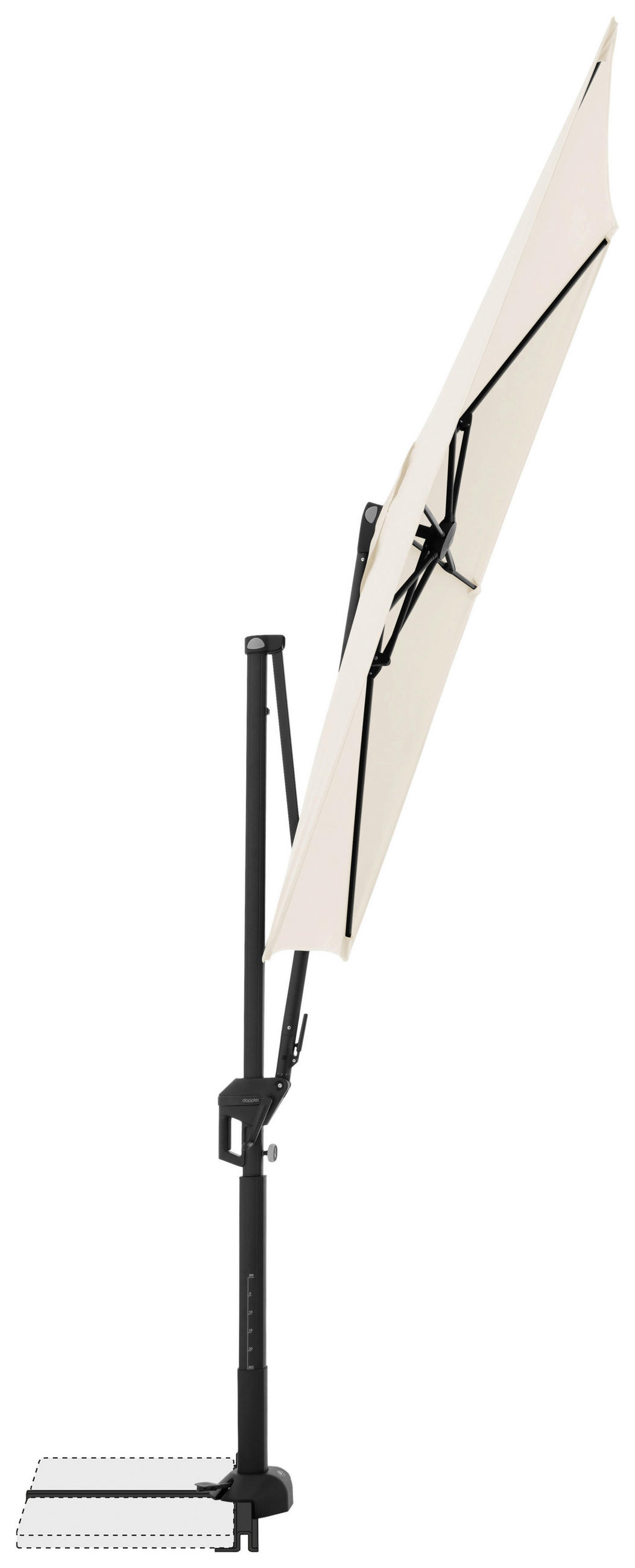 AMPELSCHIRM  240/135 cm  - Schwarz/Naturfarben, Basics, Textil/Metall (240/135cm) - Doppler