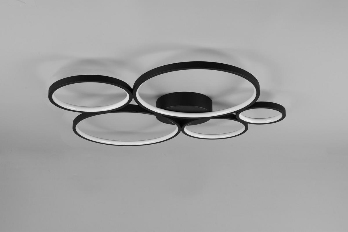 LED-DECKENLEUCHTE 59/53/5,5 cm   - Schwarz, Design, Metall (59/53/5,5cm)