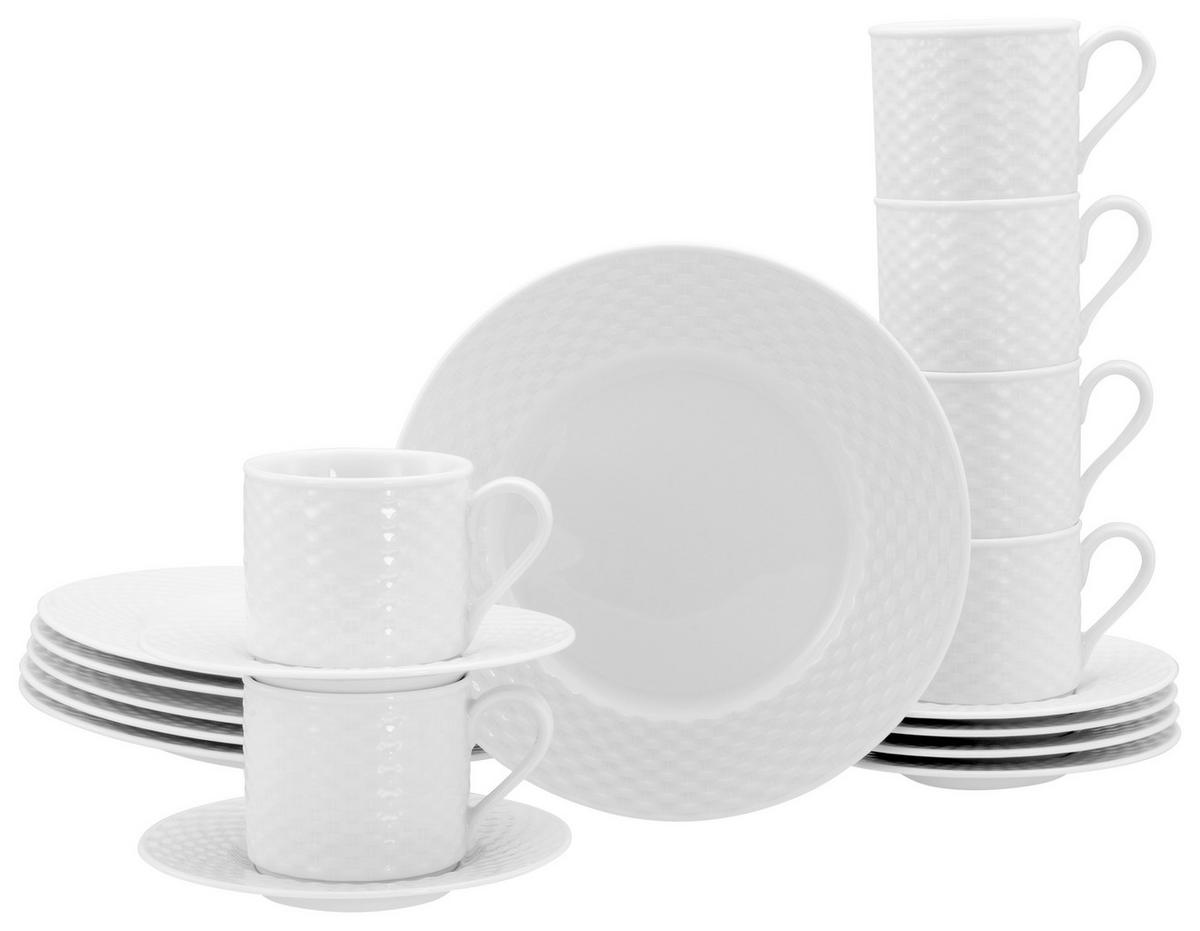 KAFFEESERVICE POLO 18-teilig  - Weiss, Basics, Keramik (34/18,5/34cm) - Creatable