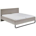 POLSTERBETT Taupe 180/200 cm  - Taupe/Schwarz, Basics, Textil/Metall (180/200cm) - Xora