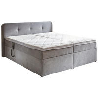 BOXSPRINGBETT 180/200 cm  in Hellgrau  - Hellgrau/Schwarz, Konventionell, Kunststoff/Textil (180/200cm) - Carryhome