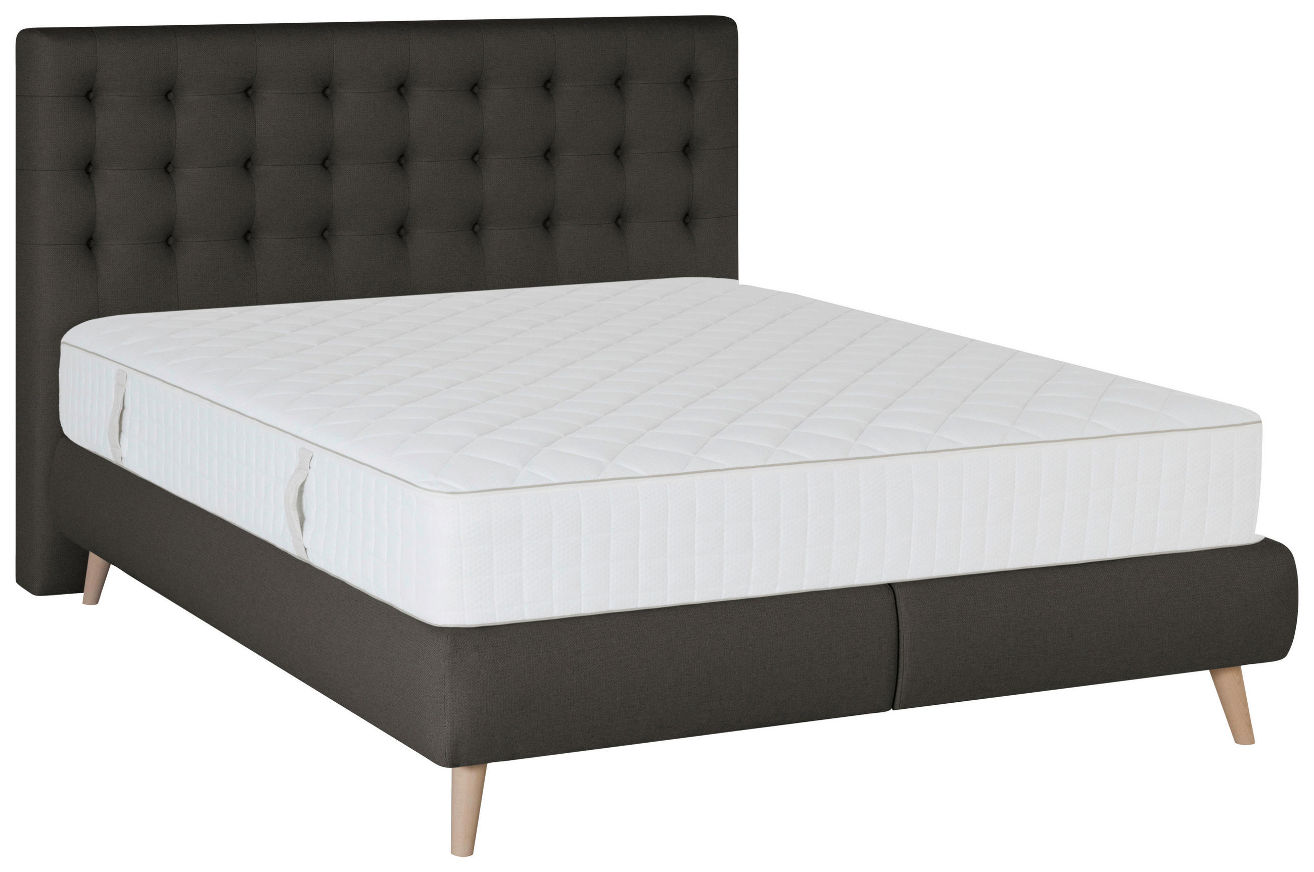 BOXSPRINGBETT 180/200 cm  in Anthrazit  - Anthrazit, Design, Holz/Textil (180/200cm) - Carryhome