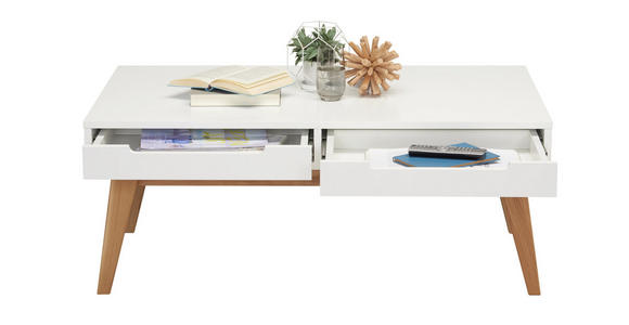 COUCHTISCH in Holz, Holzwerkstoff 110/65/46 cm - Eichefarben/Weiß, Design, Holz/Holzwerkstoff (110/65/46cm) - Hom`in