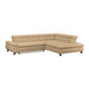 ECKSOFA Sandfarben Chenille  - Sandfarben/Chromfarben, KONVENTIONELL, Textil/Metall (312/234cm) - Livetastic