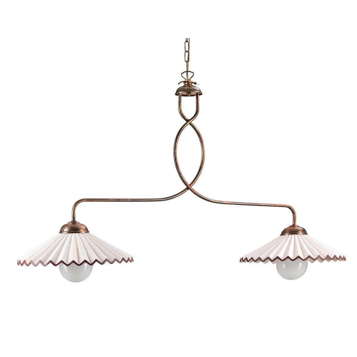 KRONLEUCHTER 100/32/115 cm   - Bernsteinfarben/Bronzefarben, KONVENTIONELL, Keramik/Metall (100/32/115cm)