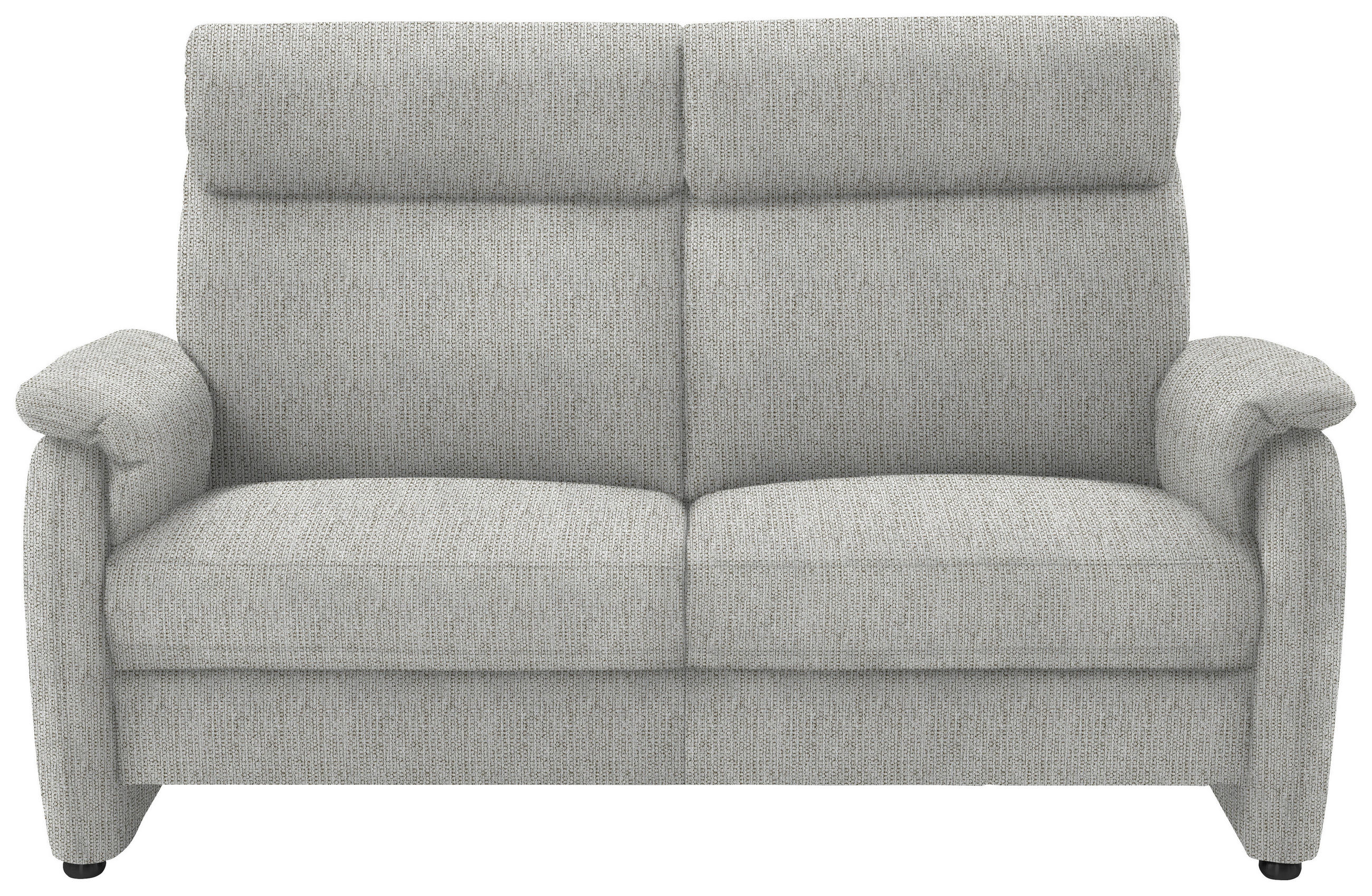 2,5-SITZER in Flachgewebe Silberfarben  - Silberfarben/Schwarz, Konventionell, Textil/Metall (178/107/97cm) - Pure Home Comfort