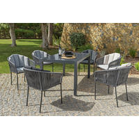 GARTENSESSEL Metall, Kunststoff, Textil Grau  - Schwarz/Grau, MODERN, Kunststoff/Textil (59/77,5/61cm) - Ambia Garden
