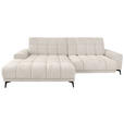 ECKSOFA inkl.Funktionen Perlmutt Chenille  - Perlmutt/Schwarz, MODERN, Textil/Metall (195/300cm) - Xora