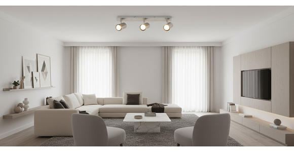 DECKENLEUCHTE 54/15/10,5 cm  - Nickelfarben, Trend, Metall (54/15/10,5cm) - Novel