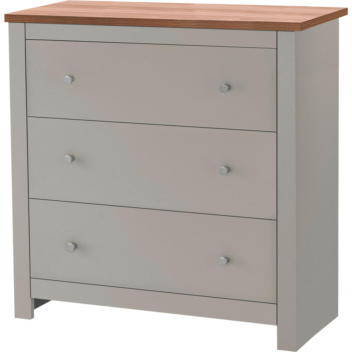 KOMMODE Emerald  in 79/81/35 cm  - Silberfarben/Creme, Design, Holzwerkstoff/Metall (79/81/35cm) - MID.YOU