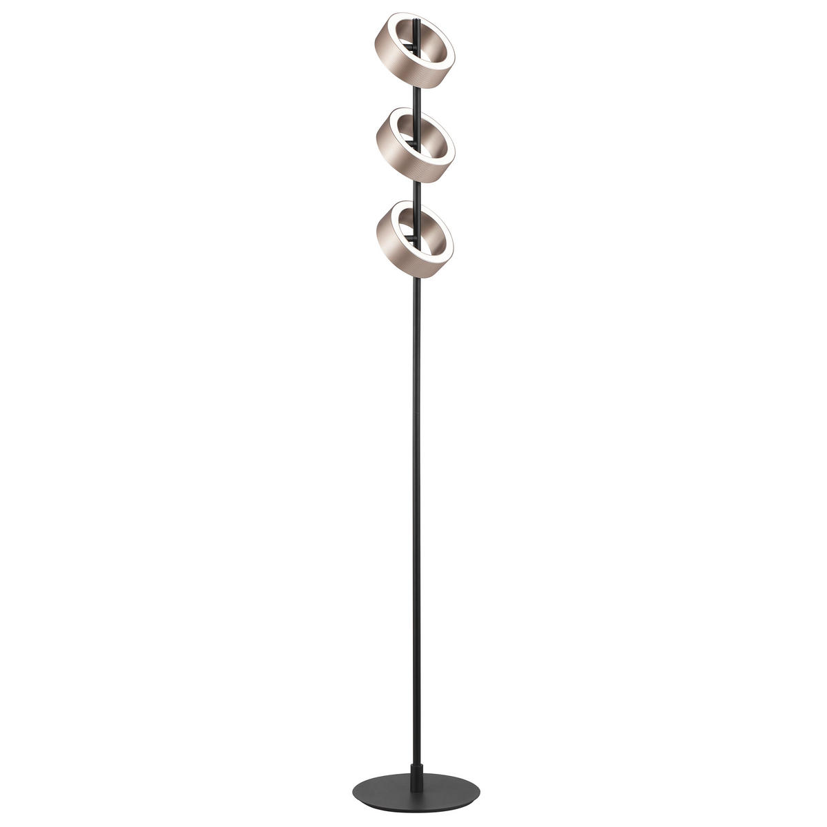 LED-STEHLEUCHTE - Schwarz/Braun, Design, Kunststoff/Metall (15/150cm) - Brilliant