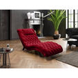 RELAXLIEGE in Samt Rot  - Rot/Schwarz, Trend, Holz/Textil (73/75/163cm) - Ambia Home