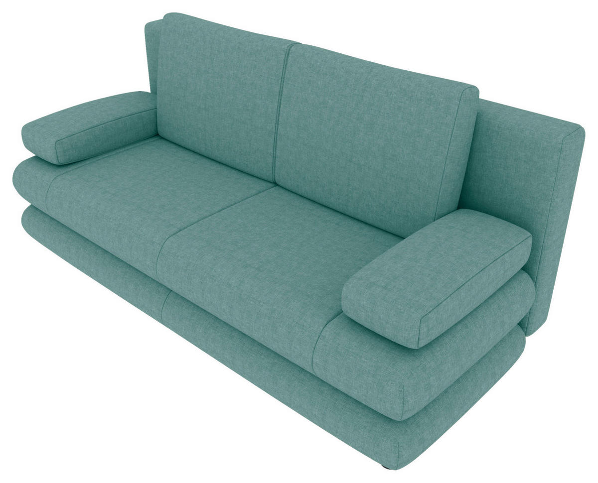 SCHLAFSOFA  mit Liegefunktion, Rücken echt Mikrofaser Mintgrün  - Schwarz/Mintgrün, KONVENTIONELL, Kunststoff/Textil (212/93/90cm) - Carryhome