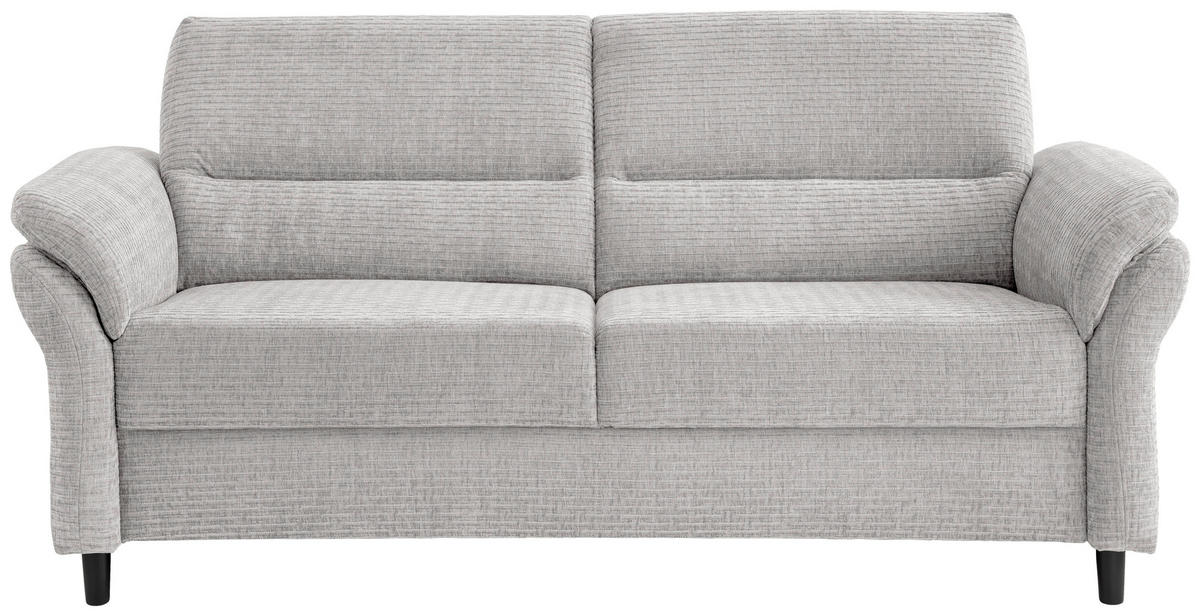 3-SITZER-SOFA in Mikrofaser Weiss  - Weiss/Schwarz, Modern, Holz/Textil (192/90/89cm) - Livetastic