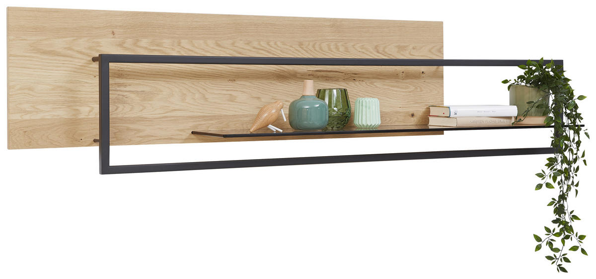 HÄNGEELEMENT in Eichefarben, Dunkelgrau   - Eichefarben/Dunkelgrau, Natur, Glas/Holz (163,2/40/23,8cm) - Valnatura