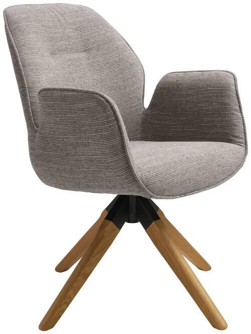 ARMLEHNSTUHL  in Webstoff  - Naturfarben/Grau, MODERN, Holz/Textil (61/84/62cm) - MID.YOU