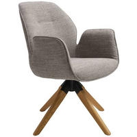 ARMLEHNSTUHL  in Webstoff  - Naturfarben/Grau, MODERN, Holz/Textil (61/84/62cm) - MID.YOU