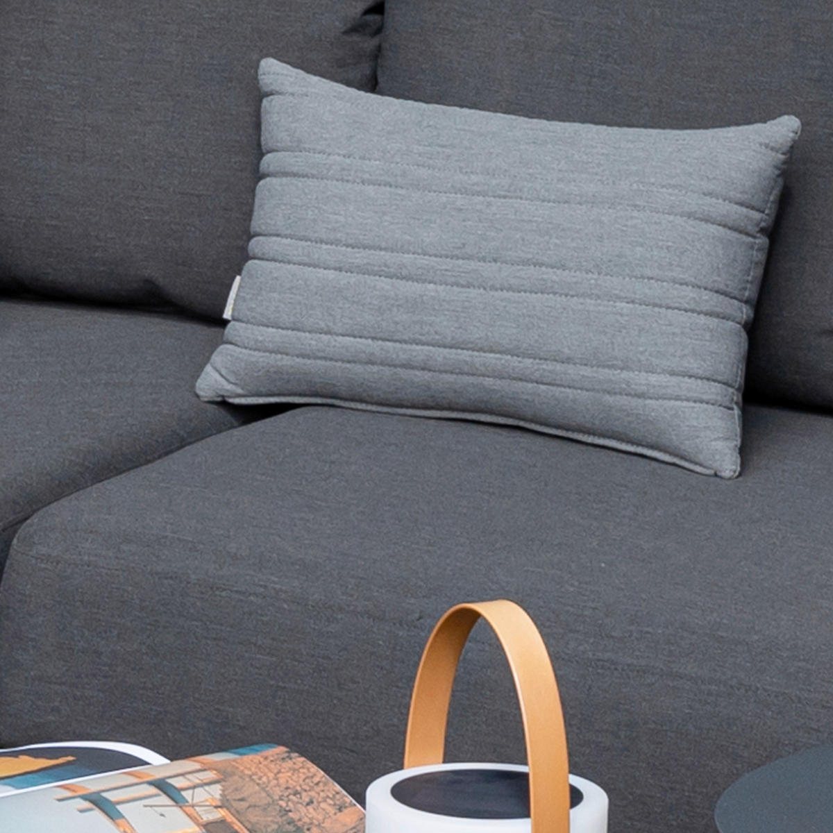 OUTDOOR-KISSEN  - Grau, MODERN, Textil (50/30cm) - Gardenson