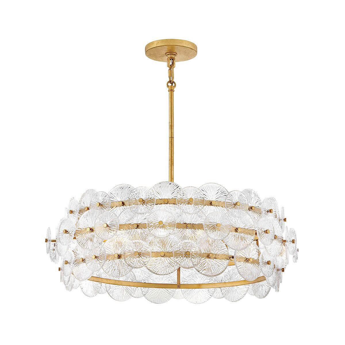 KRONLEUCHTER    - Messingfarben, Konventionell, Glas/Metall (38,8/74,7/74,7cm) - Elstead Lighting